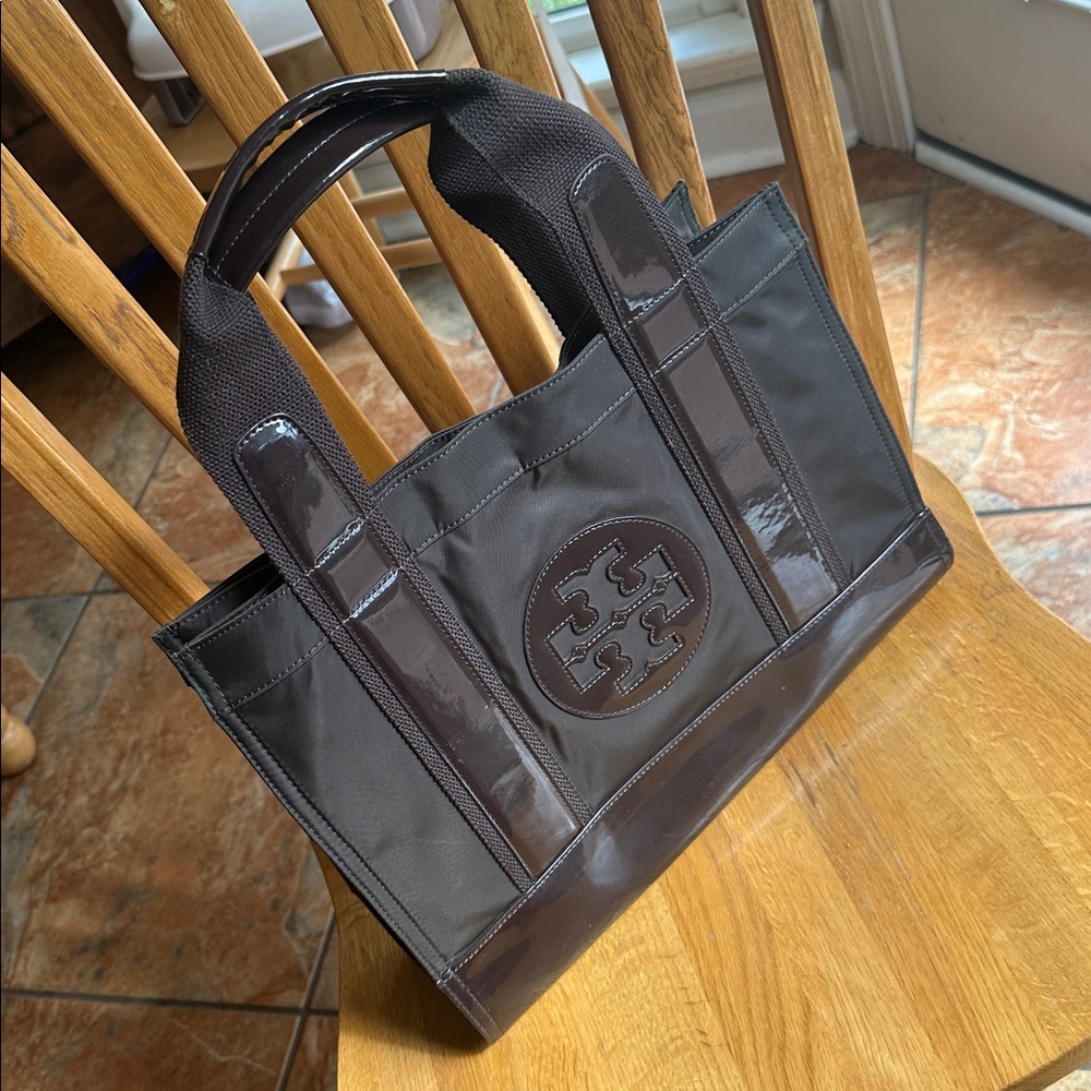 Tory Burch Brown Patent Leather Tote